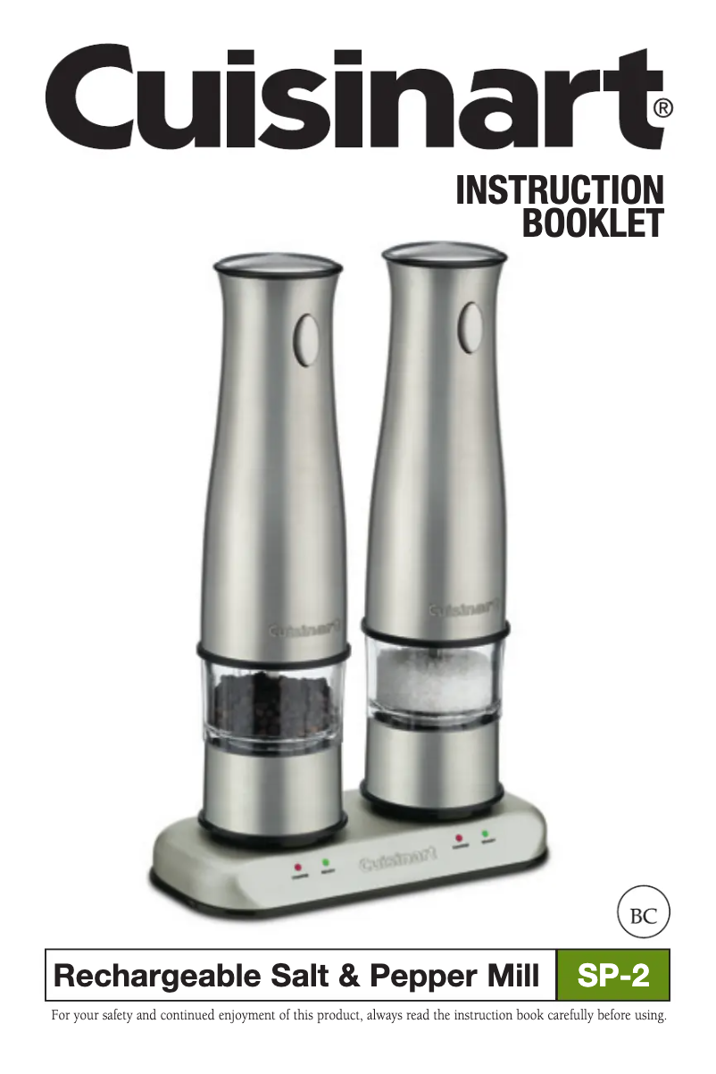 Page 1 de la notice Manuel utilisateur Cuisinart SP-2