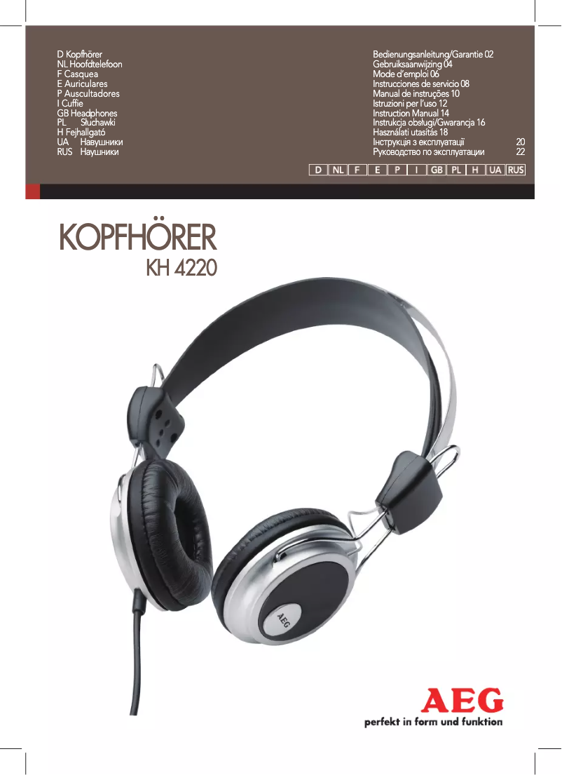 Page n°1 - Manuel utilisateur AEG KH 4220