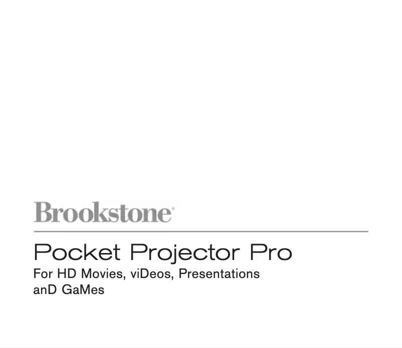 Page n°1 - Manuel utilisateur Brookstone Pocket Projector Pro