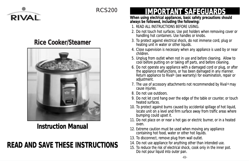 Page 1 de la notice Manuel utilisateur Rival RCS200