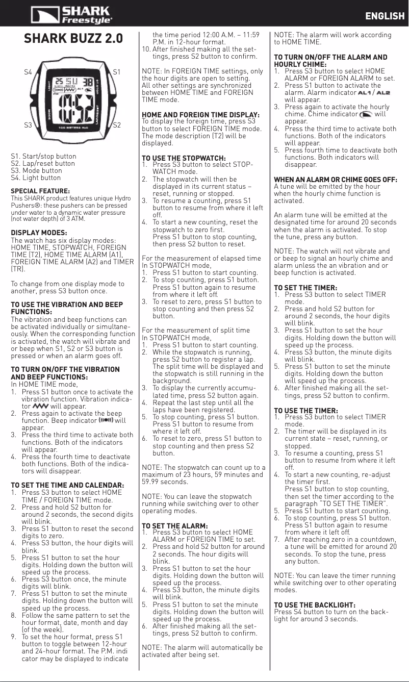 Página 1 del manual Manual de usuario Freestyle Shark Buzz 2.0