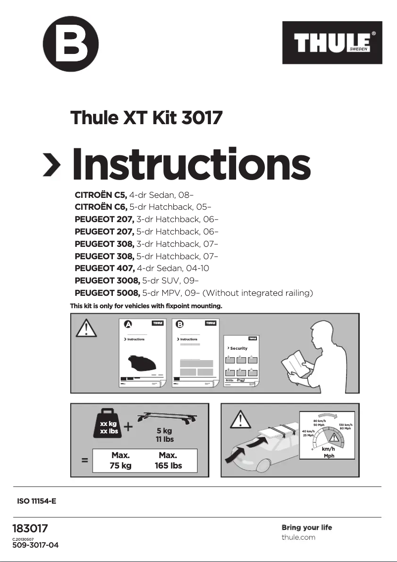 Image de la première page du manuel de l'appareil XT Kit 3017