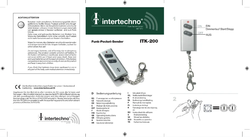 Page n°1 - Manuel utilisateur Intertechno ITK-200