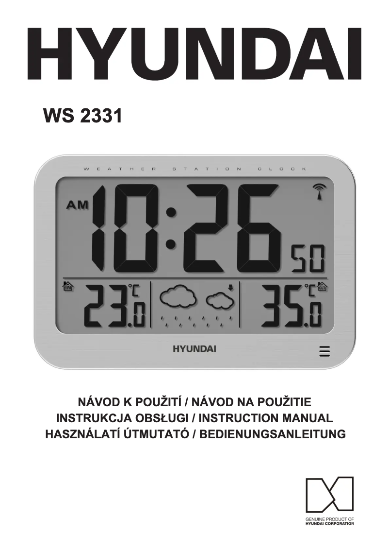 Page 1 de la notice Manuel utilisateur Hyundai WS 2331