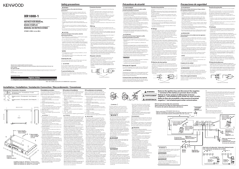 Page 1 de la notice Manuel utilisateur Kenwood XR1000-1