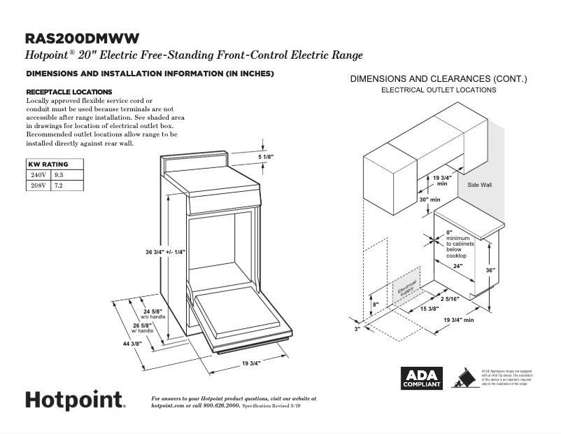 Image de la première page du manuel de l'appareil RAS200DMWW