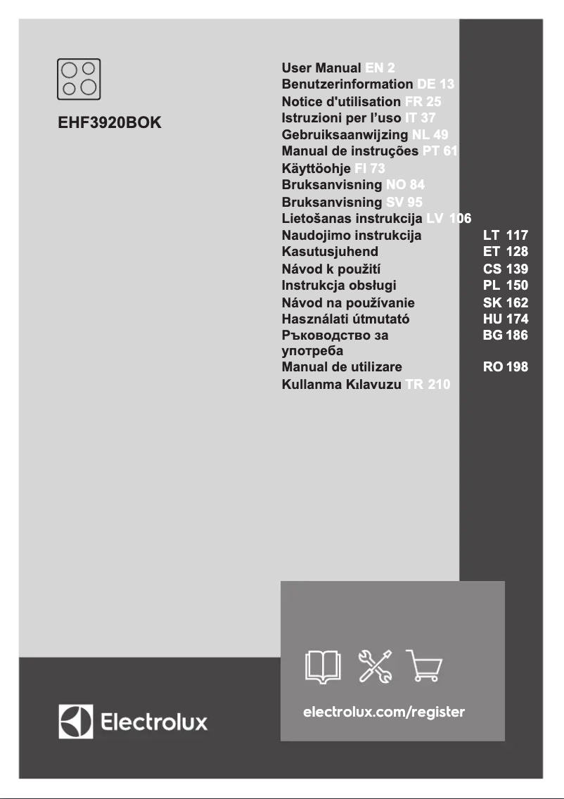 Page 1 de la notice Manuel utilisateur Electrolux EHF3920BOK