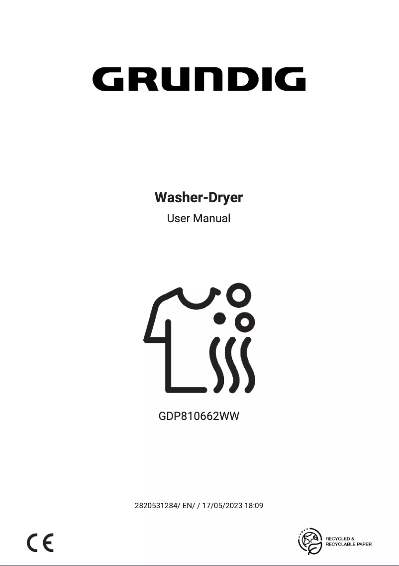 Page 1 de la notice Manuel utilisateur Grundig GDP810662WW