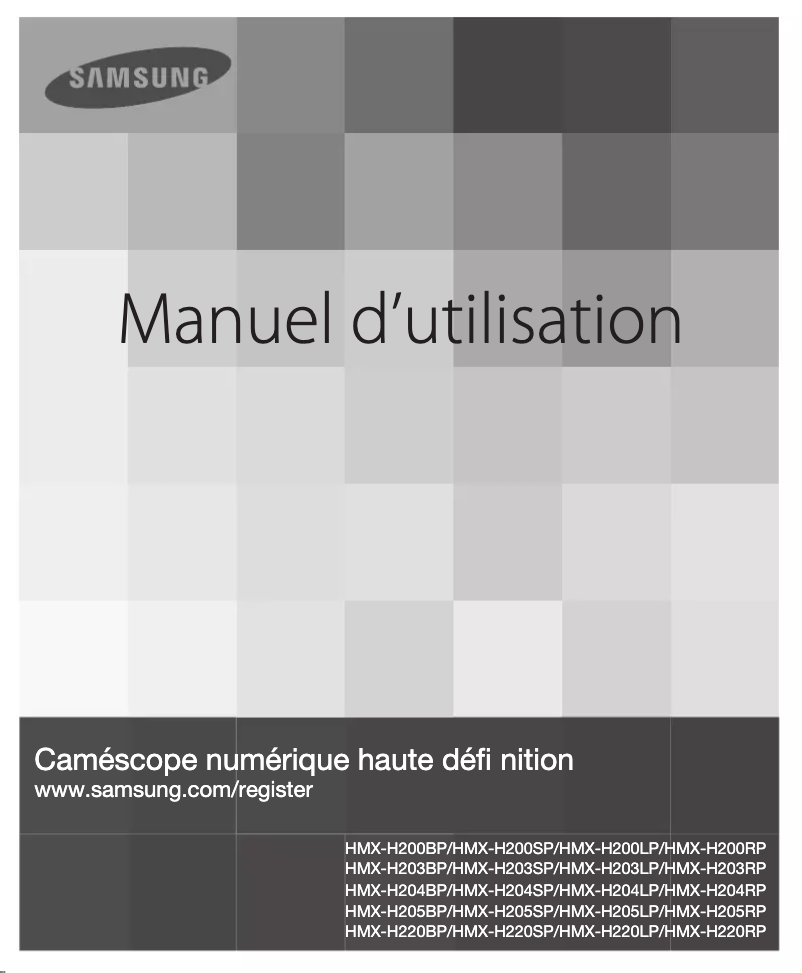 Page 1 de la notice Manuel utilisateur Samsung HMX-H200RP