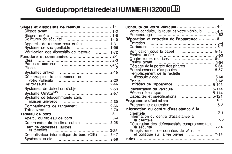 Image de la première page du manuel de l'appareil H3 (2008)