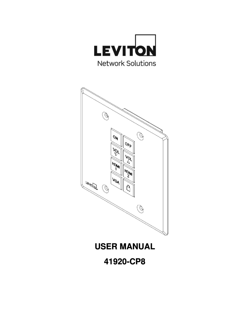 Page 1 de la notice Manuel utilisateur Leviton 41920-CP8