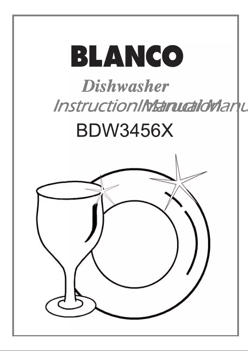 Page n°1 - Mode d'emploi BLANCO BDW3456X