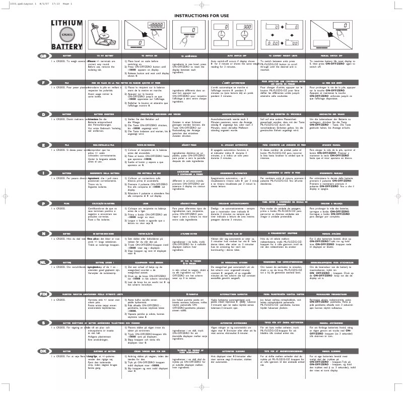 Page 1 de la notice Manuel utilisateur Salter SL2035
