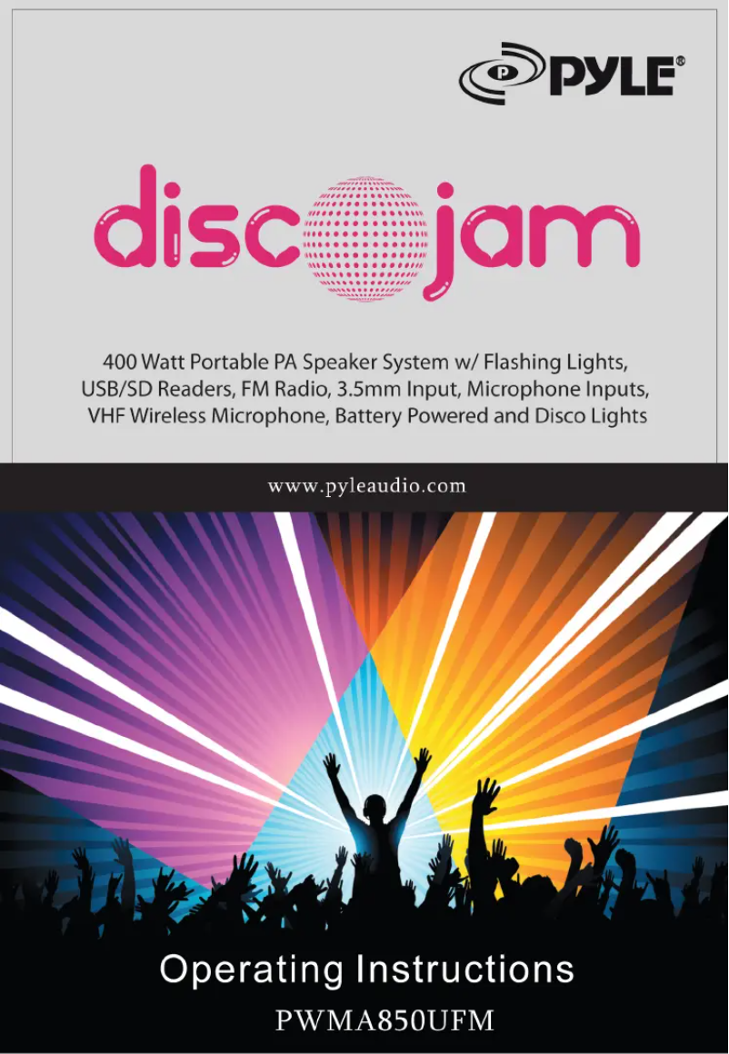 Page 1 de la notice Manuel utilisateur Pyle PWMA850UFM