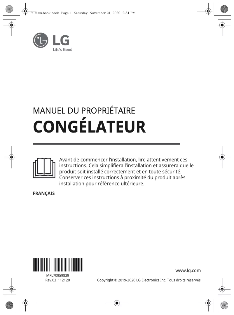 Page n°1 - Manuel utilisateur LG GF5237PZJZ1