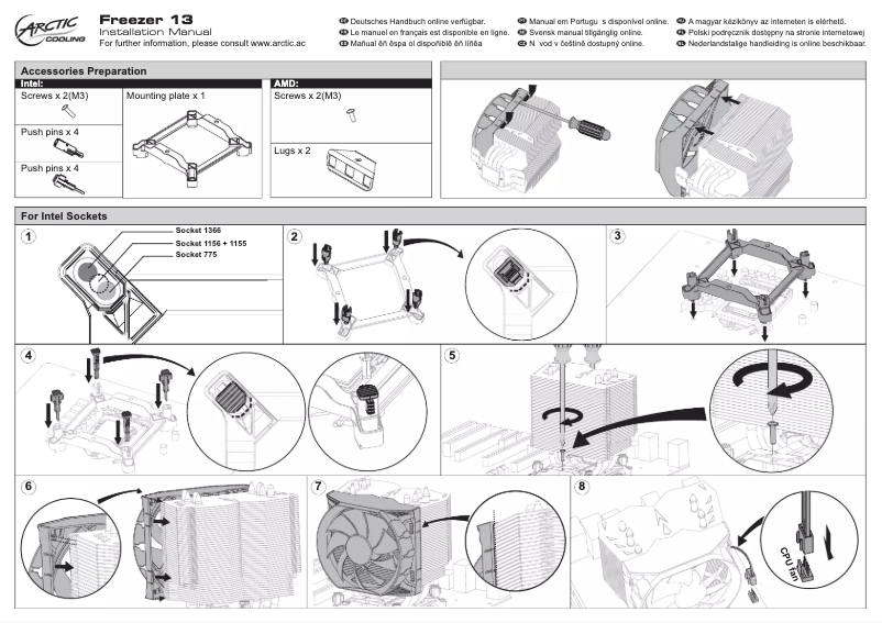 Page 1 de la notice Manuel utilisateur Arctic Cooling Freezer 13