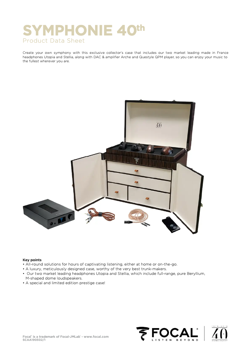 Image de la première page du manuel de l'appareil Symphonie 40th