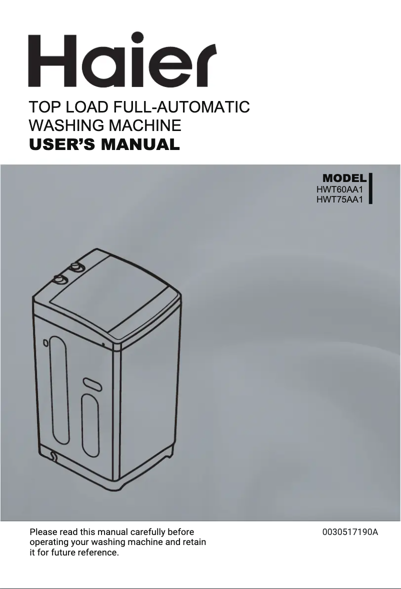 Image de la première page du manuel de l'appareil HWT60AA1