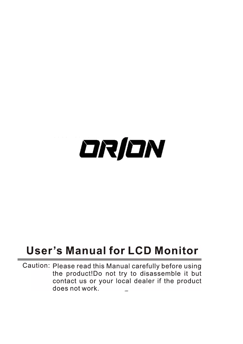 Page 1 de la notice Manuel utilisateur Orion 430LEDM