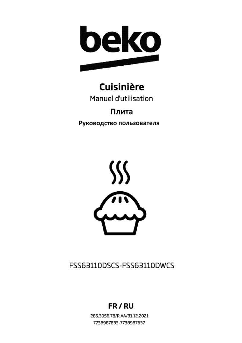 Page 1 de la notice Manuel utilisateur Beko FSS 63110 DSCS