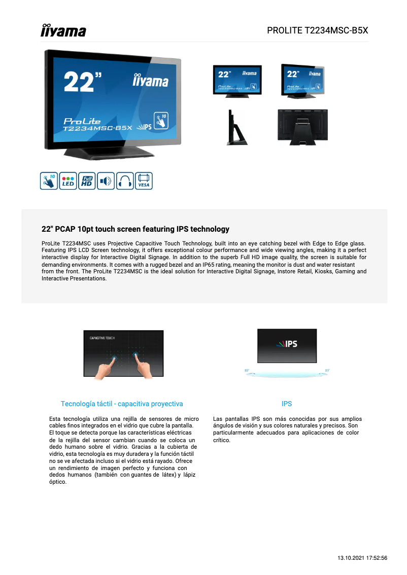 Image de la première page du manuel de l'appareil ProLite T2234MSC-B5X