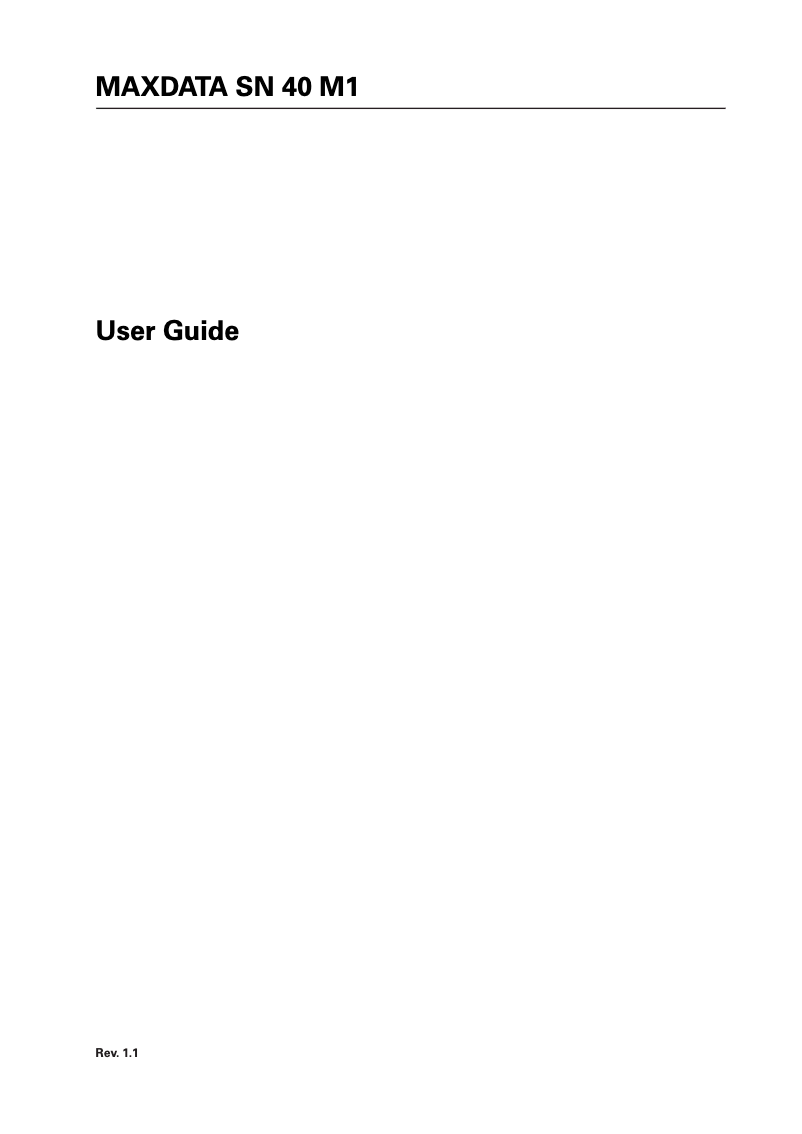 Page 1 de la notice Manuel utilisateur Maxdata SN 40 M1