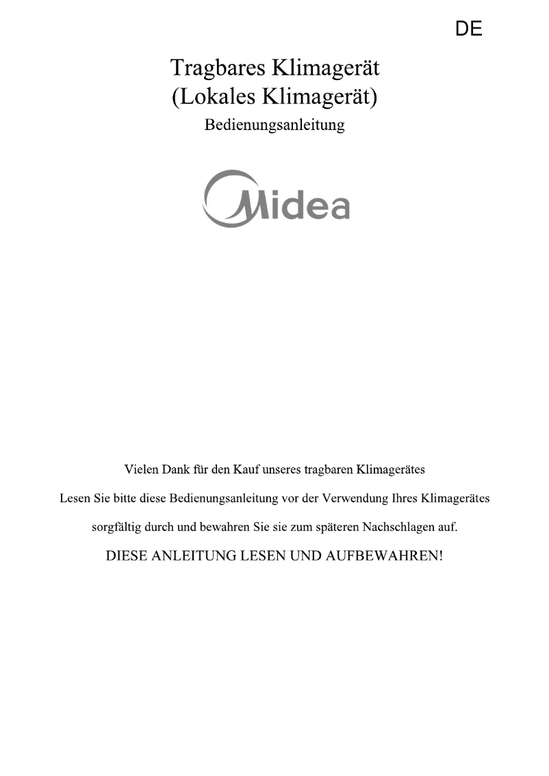 Page 1 de la notice Manuel utilisateur Midea Silent Cool 26 Pro