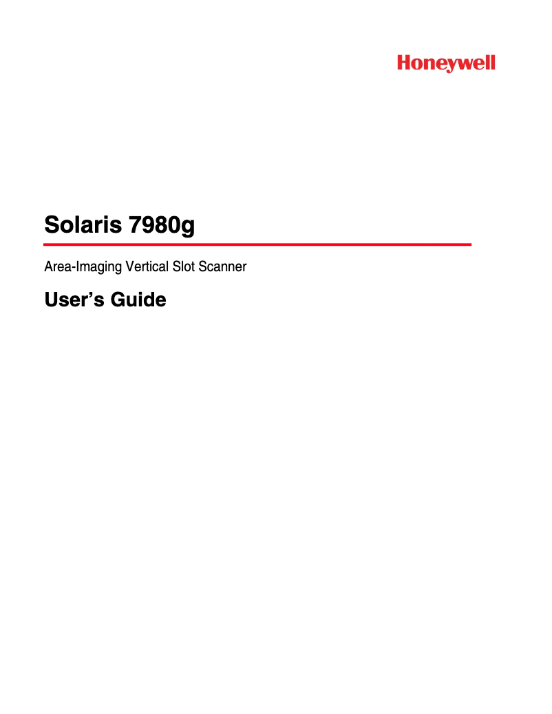 Page 1 de la notice Manuel utilisateur Honeywell 7980G-2USBG-0
