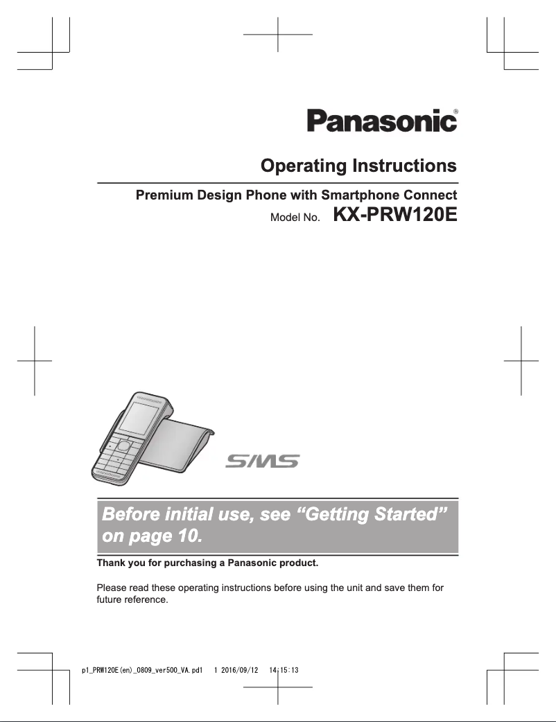 Imagen de la primera página del manual del dispositivo KX-PRW120E