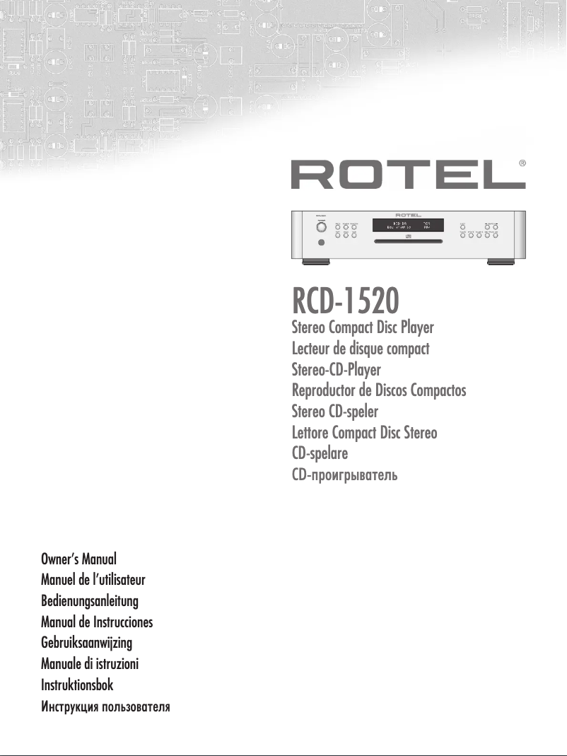 Image de la première page du manuel de l'appareil RCD1520/ZIL