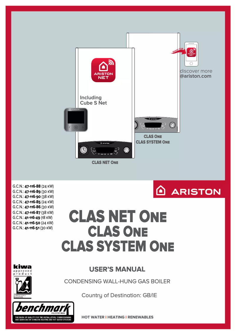Page 1 de la notice Manuel utilisateur Ariston Thermo Clas ONE