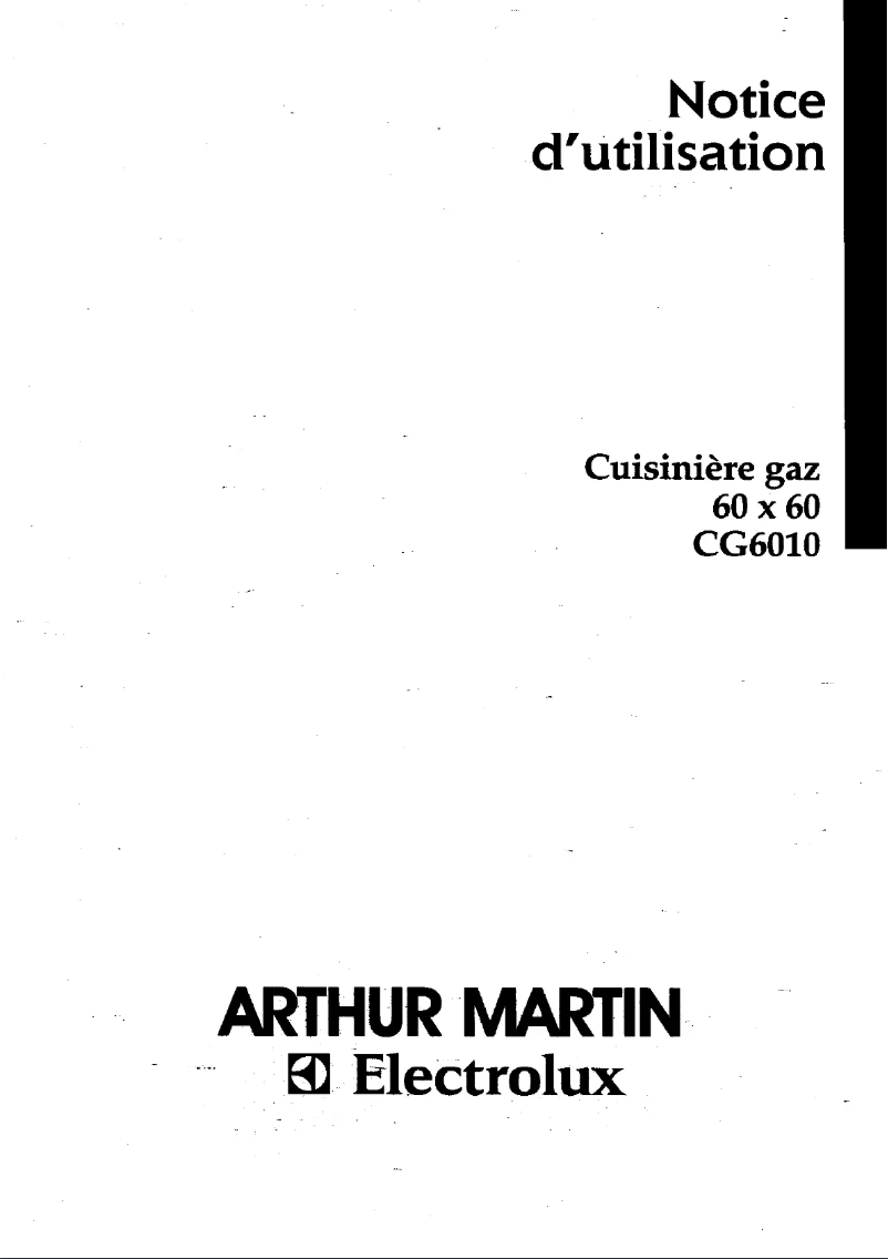 Page n°1 - Manuel utilisateur Arthur Martin-Electrolux CG6010W1