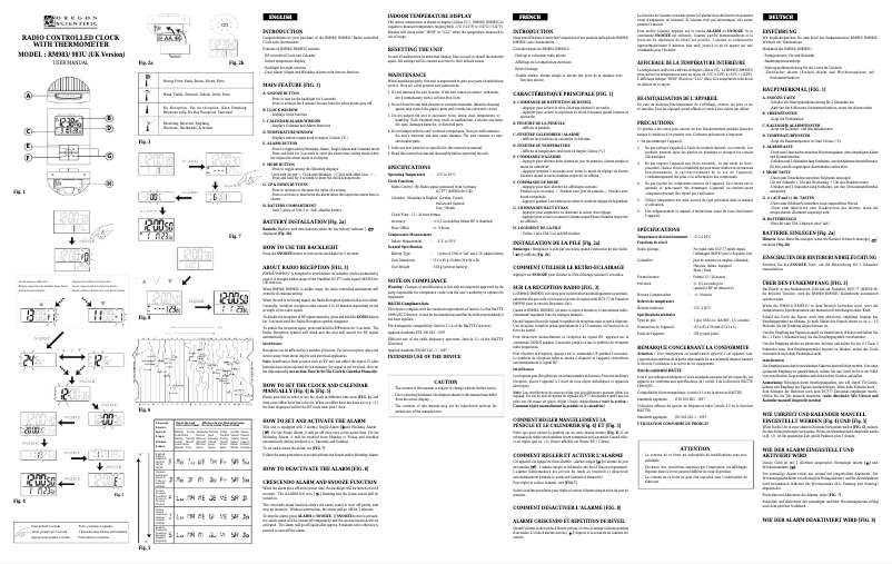 Page 1 de la notice Manuel utilisateur Oregon Scientific RM983
