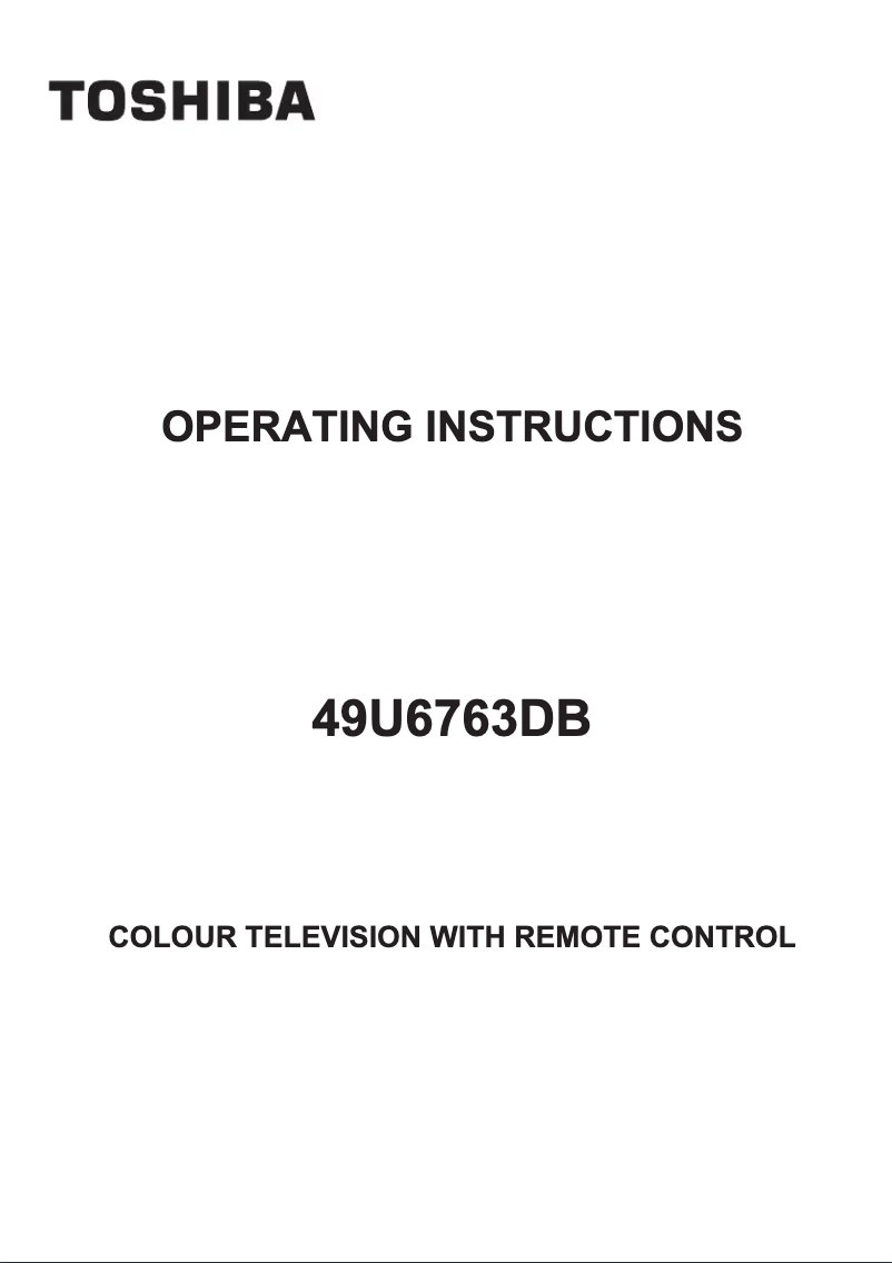 Página 1 del manual Manual de usuario Toshiba 49U6763DB