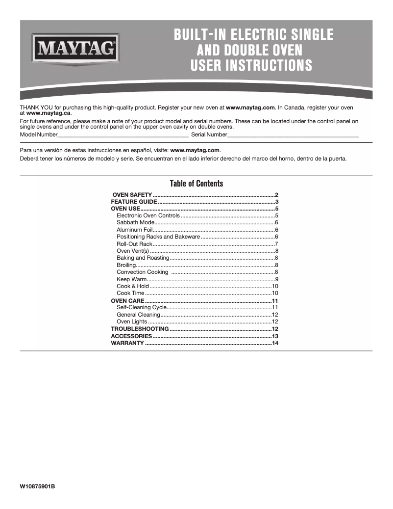 Page 1 de la notice Mode d'emploi Maytag MEW9630FZ