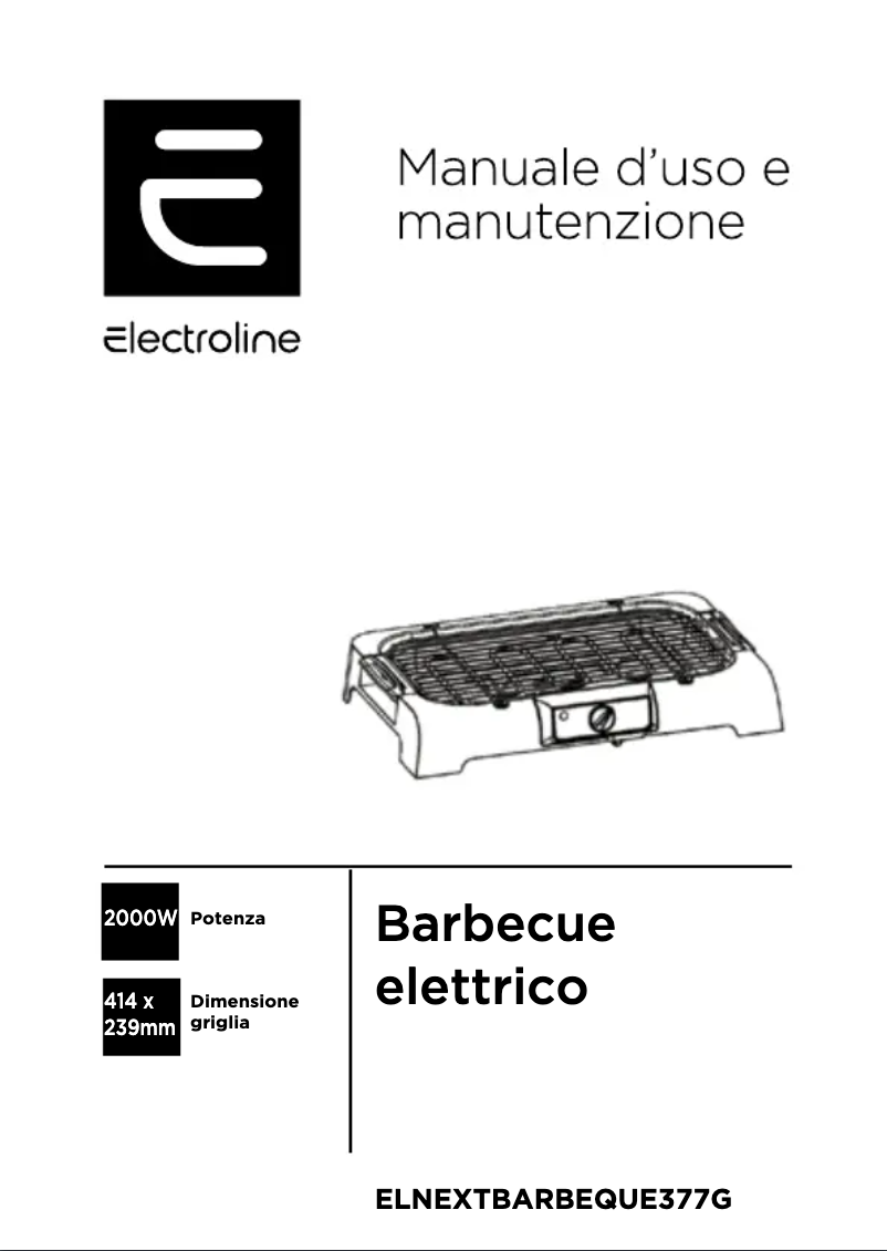 Image de la première page du manuel de l'appareil ELNEXTBARBEQUE377G