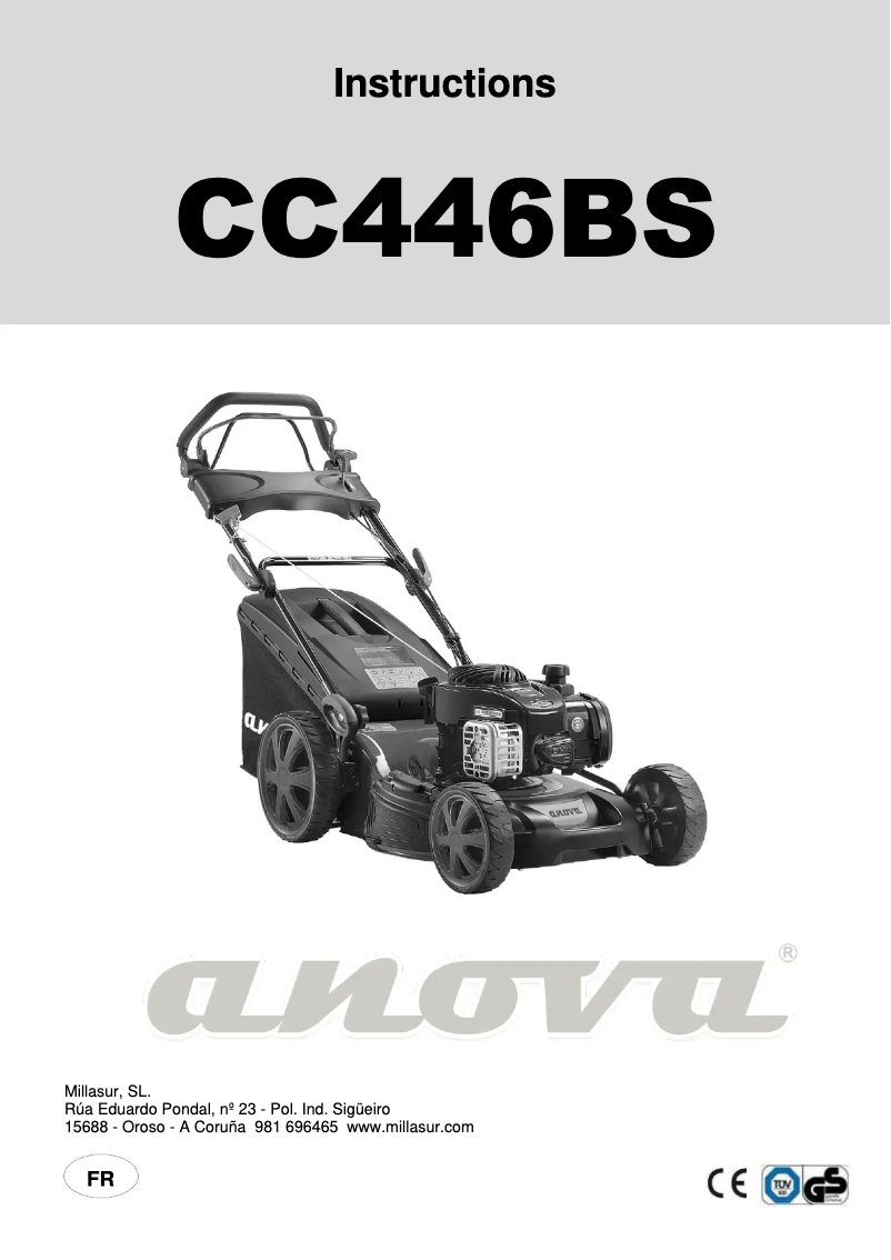 Page n°1 - Manuel utilisateur Anova CC446BS