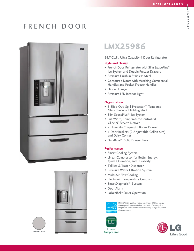 Image de la première page du manuel de l'appareil LMX25986ST