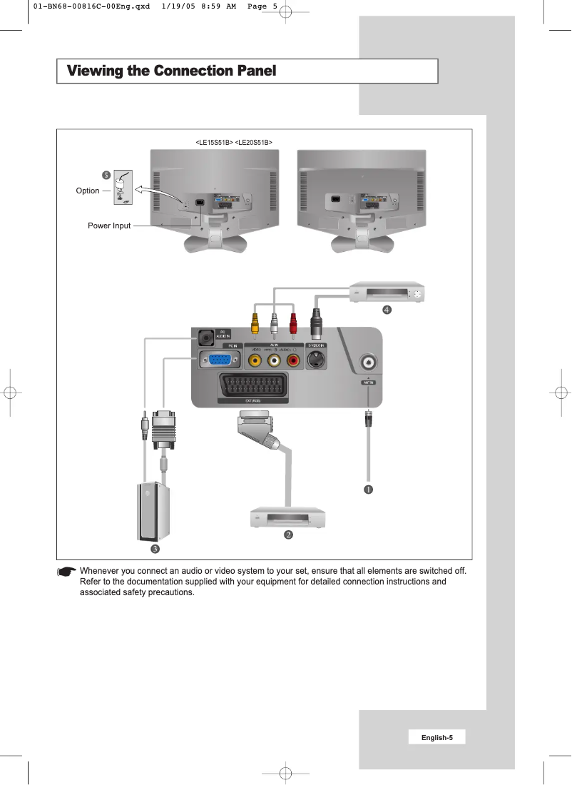 Page n°1 - Guide d'installation Samsung LE20S51B
