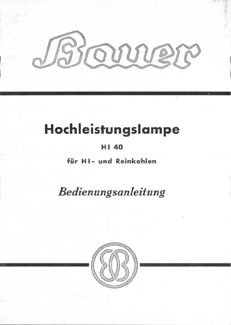 Page n°1 - Manuel utilisateur Bauer HI 40