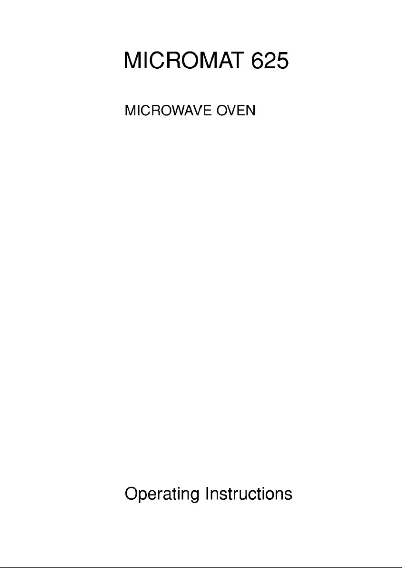 Page n°1 - Manuel utilisateur AEG Micromat 625E