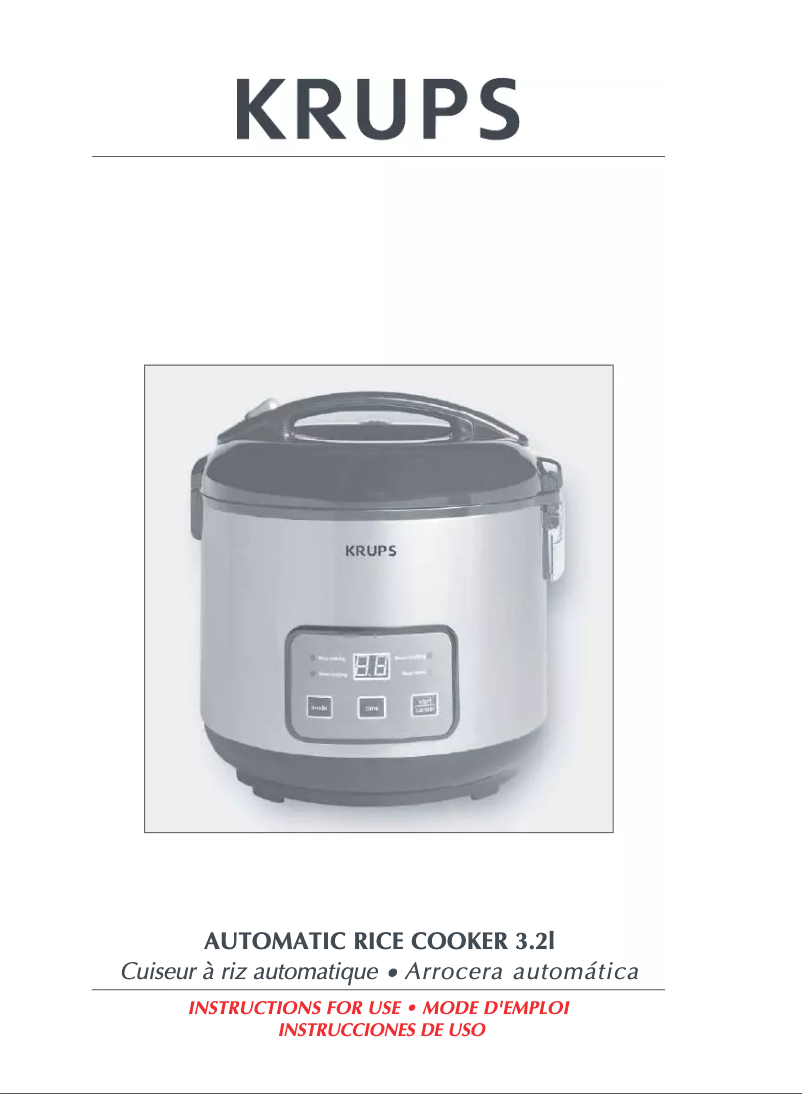 Page 1 de la notice Manuel utilisateur Krups FDH212