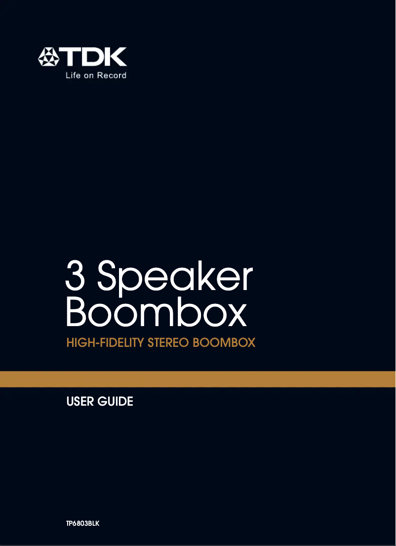 Page 1 de la notice Manuel utilisateur TDK TP6803BLK
