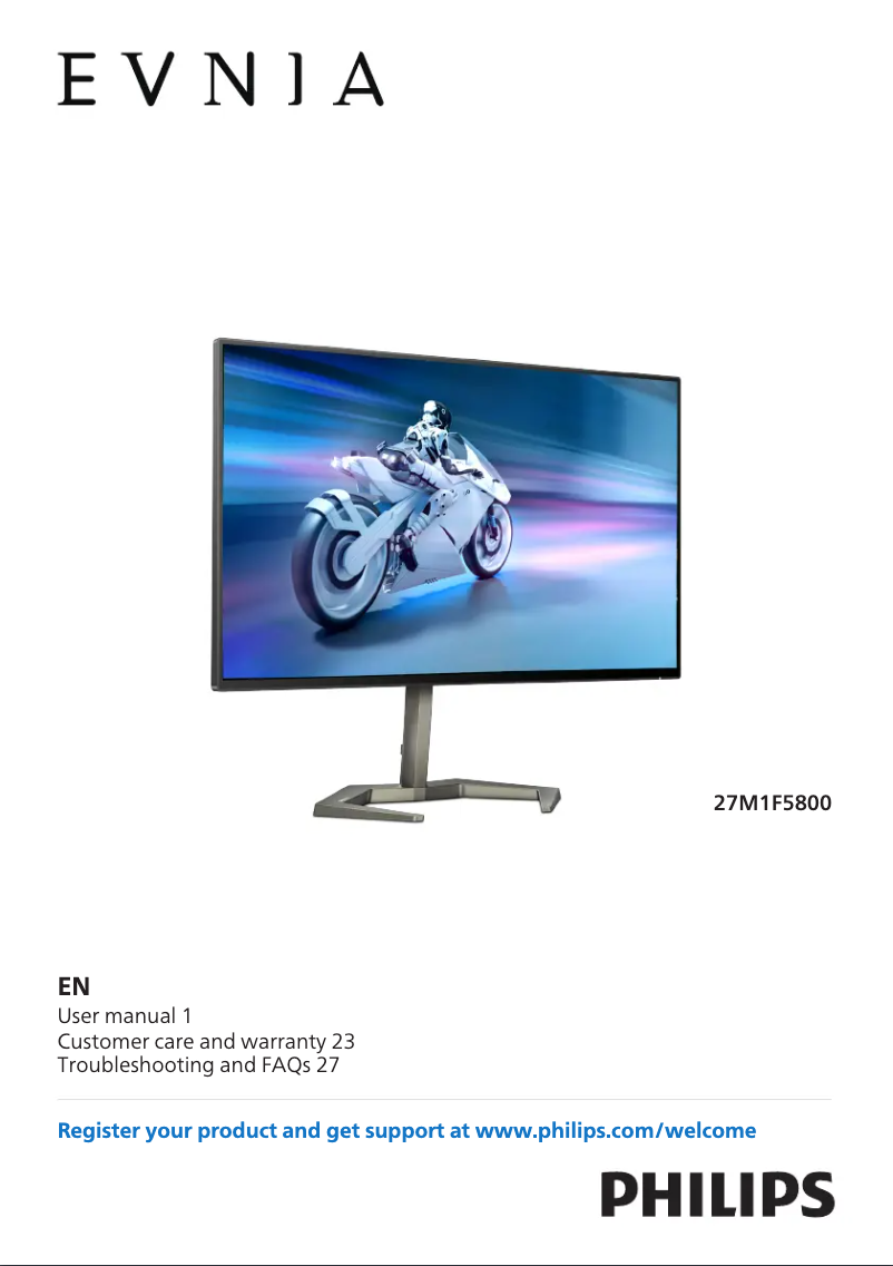 Page n°1 - Manuel utilisateur Philips Evnia 27M1F5800