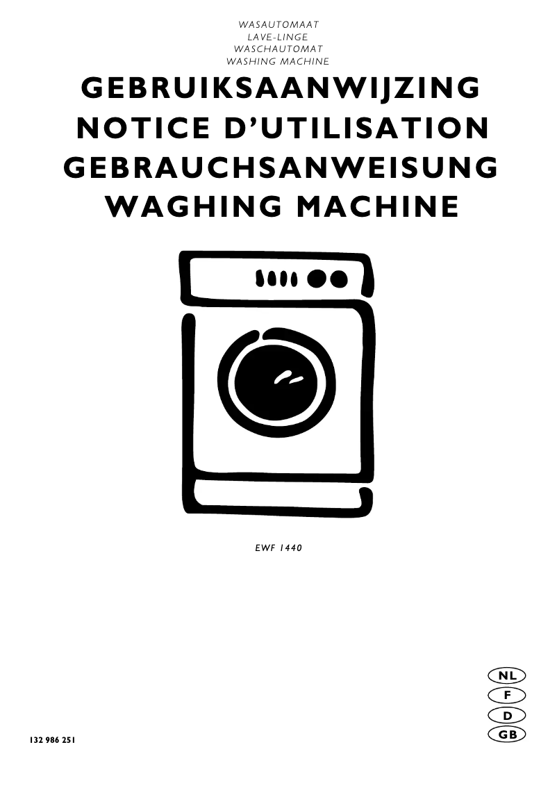 Page 1 de la notice Manuel utilisateur Electrolux EWF1440