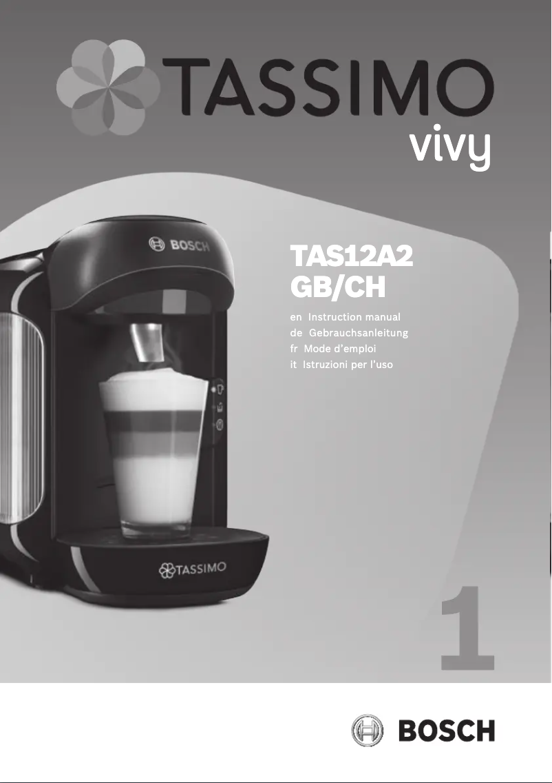 Page 1 de la notice Manuel utilisateur Bosch Tassimo Vivy TAS12A2GB