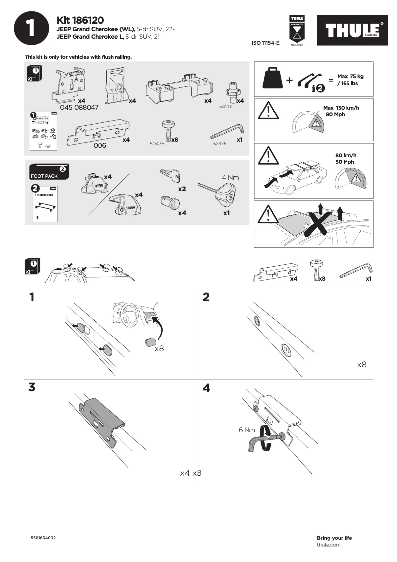 Page n°1 - Manuel utilisateur Thule Kit 186120
