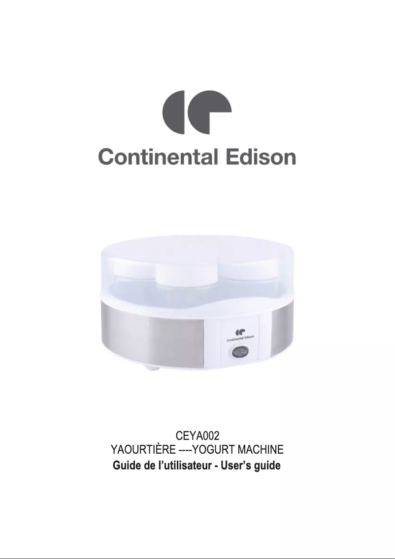 Page n°1 - Manuel utilisateur Continental Edison CEYA002