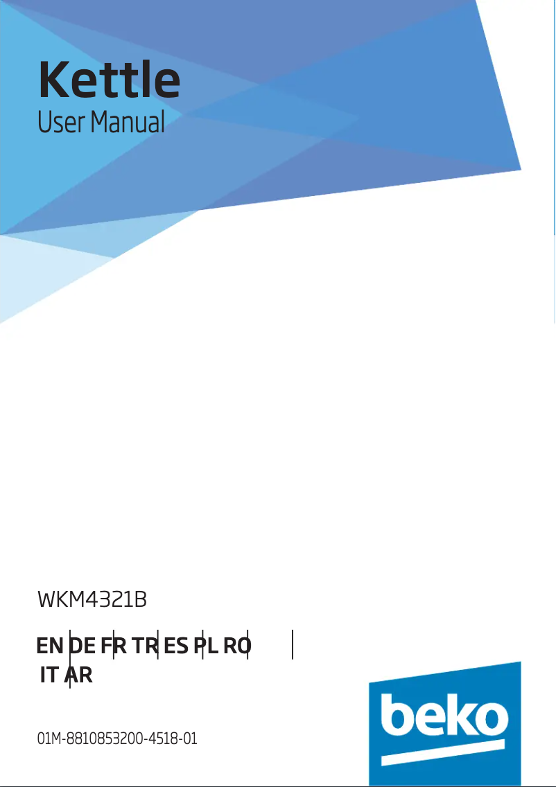 Page 1 de la notice Manuel utilisateur Beko WKM4321W