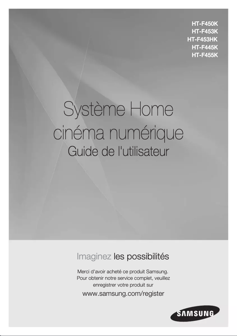 Page 1 de la notice Manuel utilisateur Samsung HT-F453HK